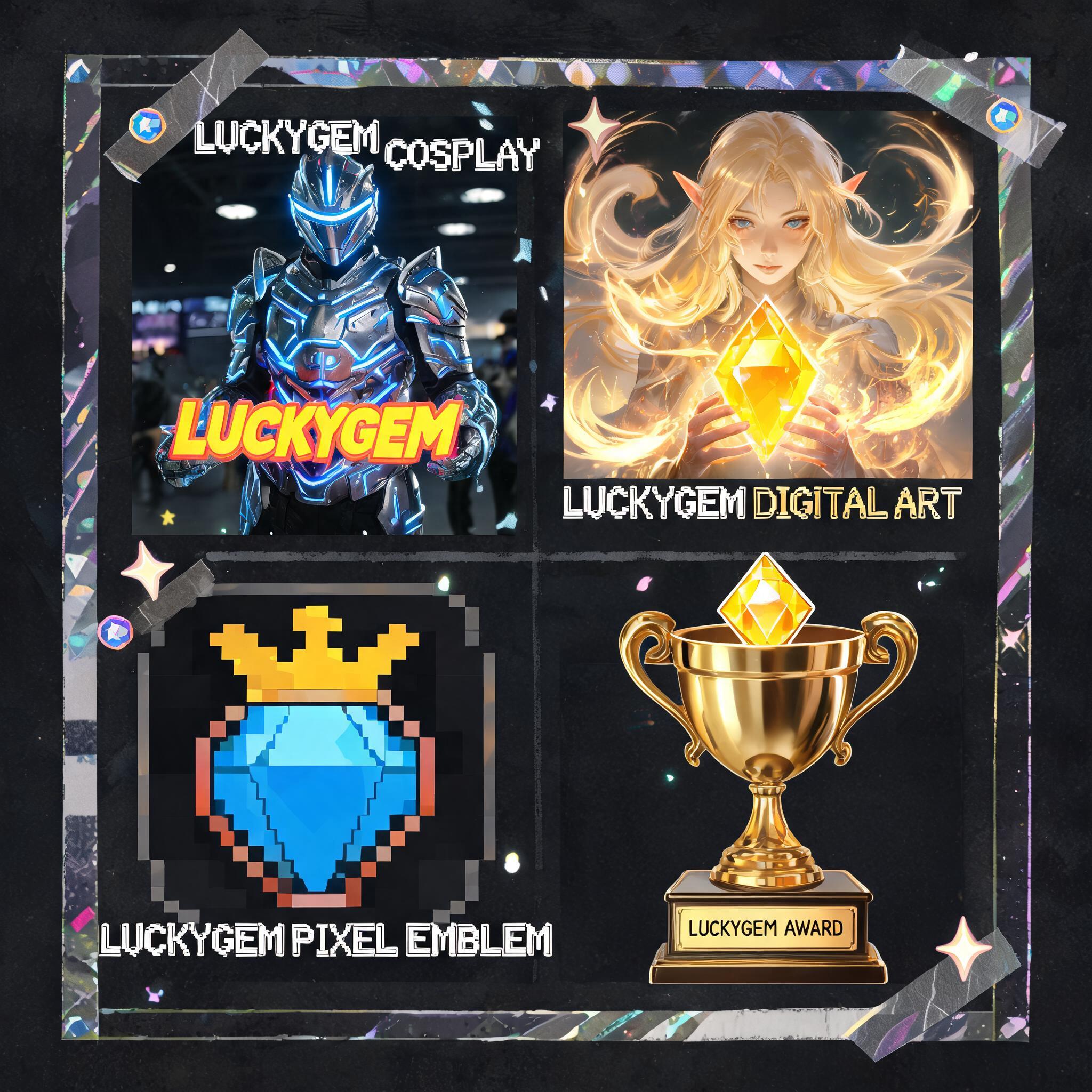 Luckygem fan art and cosplay gallery collage